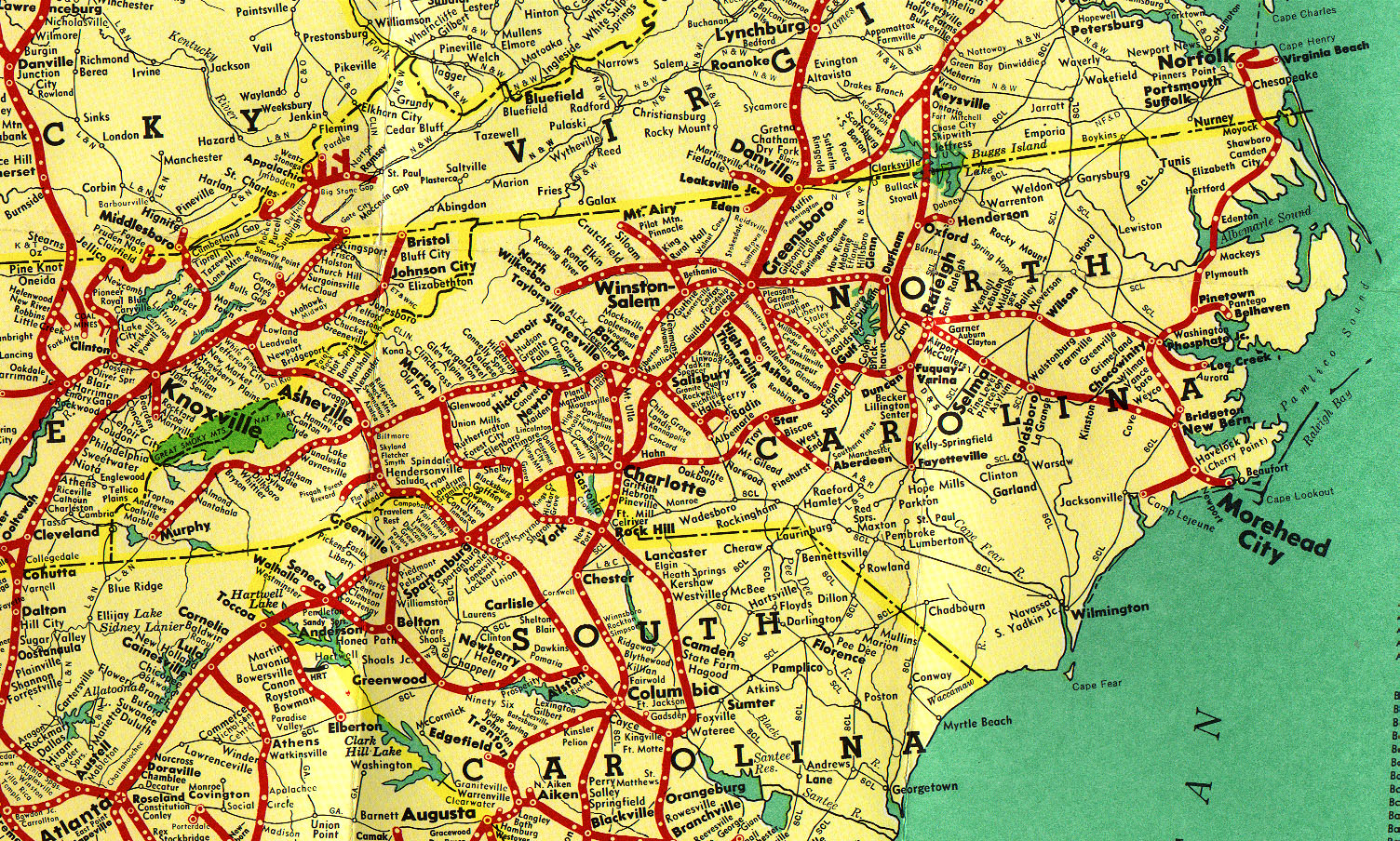 Nc 1980 Southern Railway Map Ncrails Com